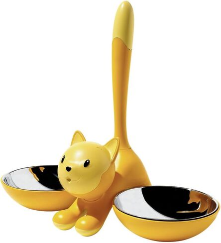 Alessi AMMI09 RO Tigrito Cat bowl in thermoplastic resin, Red Orange and 18/10 stainless steel. in Saudi Arabia