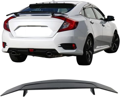 Trunk Spoiler Compatible with 2013-2016 Dodge Dart, Painted Glossy Black ABS Spoiler Wing Rear Trunk Lip by IKON MOTORSPORTS, 2014 2015 in Saudi Arabia