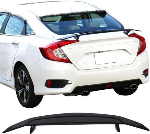Trunk Spoiler Compatible with 2013-2016 Dodge Dart, Painted Glossy Black ABS Spoiler Wing Rear Trunk Lip by IKON MOTORSPORTS, 2014 2015 in Saudi Arabia
