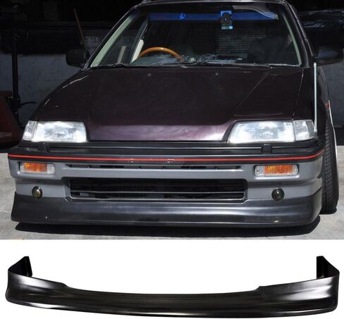 Front Bumper Lip Compatible with 1988-1991 Honda Civic, Spoiler Zenki Z Style Black Poly Urethane Air Dam Chin Diffuser by IKON MOTORSPORTS, 1989 1990 in Saudi Arabia