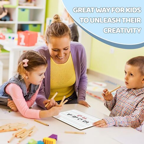 2 Pack Small White Board Set - Double Sided Dry Erase Ruled Lap Boards 9x12 Lined Whiteboard for Kids Student Learning for Student and Classroom Use in Kuwait