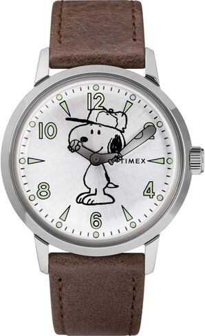 Timex Dress Watch (Model: TW2R94900), Brown/Silver Snoopy in Saudi Arabia
