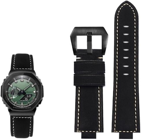 YUANSHXM-Farm Oak تعديل مناسب لسلسلة Casio G-SHOCK GA-2100 GM2100 GM-110 GA110 DW5600 حزام ساعة جلد البقر المتجمد للرجال in Kuwait