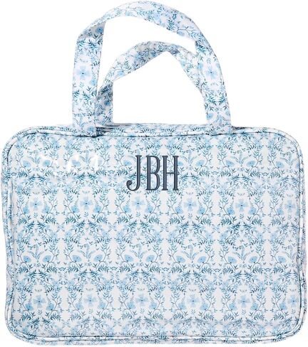 Personalized Hanging Toiletry Bag - Embroidered Travel Organizer for Women, Clear-Coated Makeup Bag with 4 Zipper Compartments, Foldable Organizer, Monogrammed Gift (Madison) in Saudi Arabia