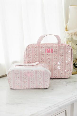 Personalized Hanging Toiletry Bag - Embroidered Travel Organizer for Women, Clear-Coated Makeup Bag with 4 Zipper Compartments, Foldable Organizer, Monogrammed Gift (Madison) in Saudi Arabia