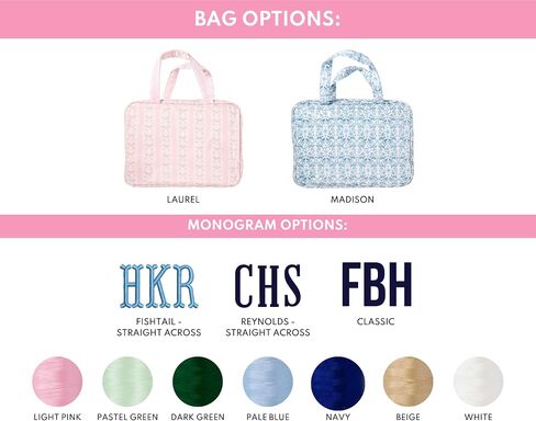 Personalized Hanging Toiletry Bag - Embroidered Travel Organizer for Women, Clear-Coated Makeup Bag with 4 Zipper Compartments, Foldable Organizer, Monogrammed Gift (Madison) in Saudi Arabia