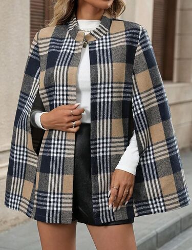 IDEALSANXUN Womens Wool Cape Coat Fall Winter Casual Oversized Peacoat Dress Jackets in Saudi Arabia