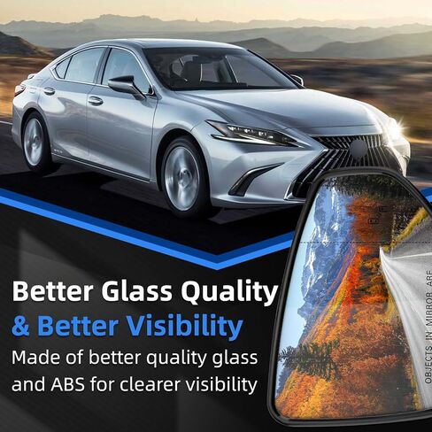 Passenger Side Mirror Replacement for Lexus ES250, ES300h, ES350, LC500, LC500h 2018-2024 - Right Side Mirror Glass, Rear View Mirrors Glass with Power Heated & Blind Spot in Saudi Arabia