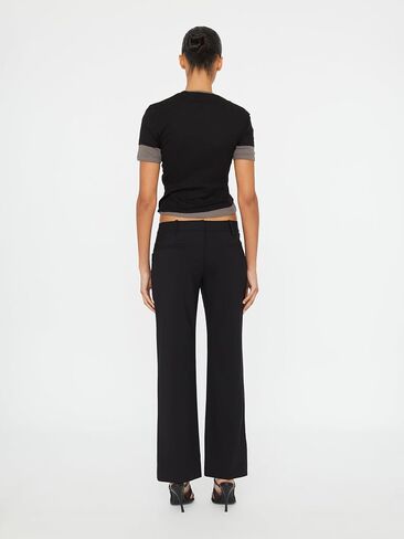 Christopher Esber Sheer Ribbed Overlay Loophole Tee in Kuwait