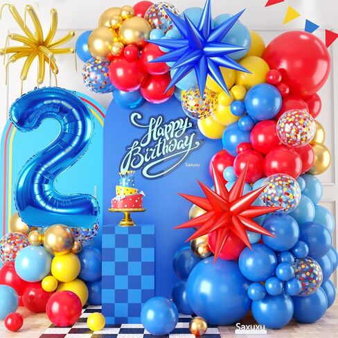 زخارف عيد الميلاد الخامسة للصبي ، والأصفر الأحمر الأزرق الأزرق الخامس ، والبالون ، والبالون ، والبالونات ، احباط النجوم ، 40 بوصة رقم 5 بالون للطفل 5 سنوات ، تخرج الطفل من دش الطفل in Kuwait