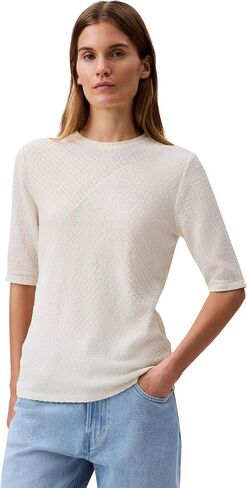 Calvin Klein Jeans Womens Textured Knit 3/4 Sleeve Top in Saudi Arabia