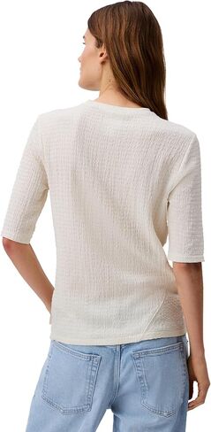 Calvin Klein Jeans Womens Textured Knit 3/4 Sleeve Top in Saudi Arabia