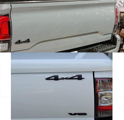 2 قطعة 4x4 شعارات شارة ثلاثية الأبعاد معدنية من الكروم شعار الجانب الجذع شارة شعار للباب الخلفي 2005-2021 شاحنة/SUV/بيك اب (أسود) in Kuwait