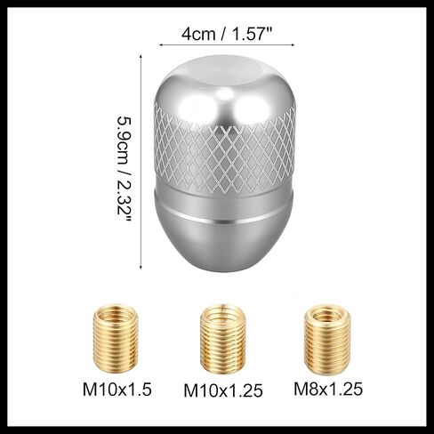 1 Set Universal Aluminum Alloy Car Automatic Manual Weighted Shifter Knob Gear Shift Knobs with Adapter Kit Silver Tone Durable Material in Saudi Arabia