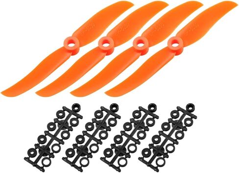 uxcell RC Propellers CW 8060 8x6 Inch 2-Vane Fixed-Wing for Airplane, Nylon Orange 4pcs with Adapter Rings in Saudi Arabia