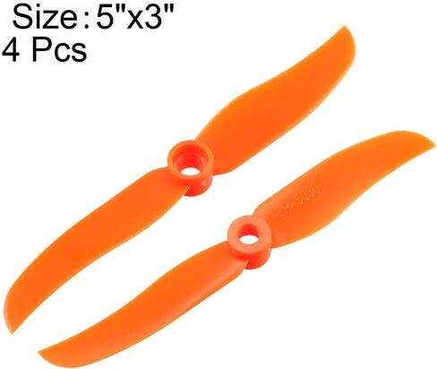 uxcell RC Propellers CW 8060 8x6 Inch 2-Vane Fixed-Wing for Airplane, Nylon Orange 4pcs with Adapter Rings in Saudi Arabia
