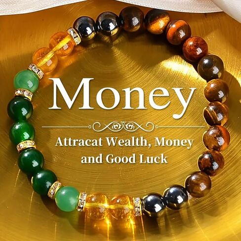 Money Attraction Bracelets for Women & Men Natural Crystal Tiger's Eye Black Yellow Tourmaline Onyx Attracts Money Bracelet in Saudi Arabia