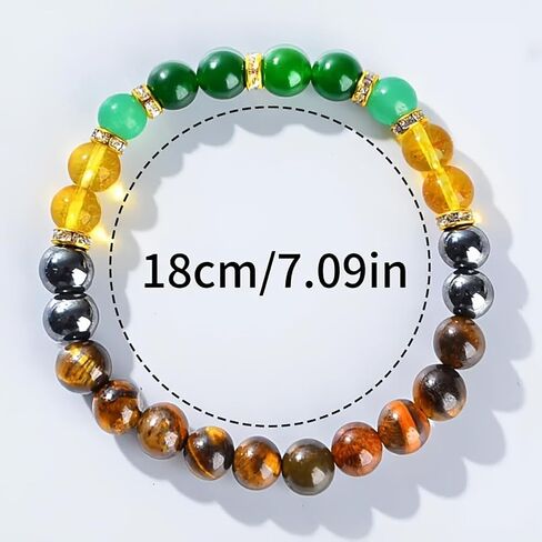 Money Attraction Bracelets for Women & Men Natural Crystal Tiger's Eye Black Yellow Tourmaline Onyx Attracts Money Bracelet in Saudi Arabia