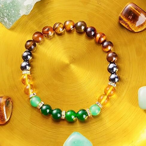 Money Attraction Bracelets for Women & Men Natural Crystal Tiger's Eye Black Yellow Tourmaline Onyx Attracts Money Bracelet in Saudi Arabia