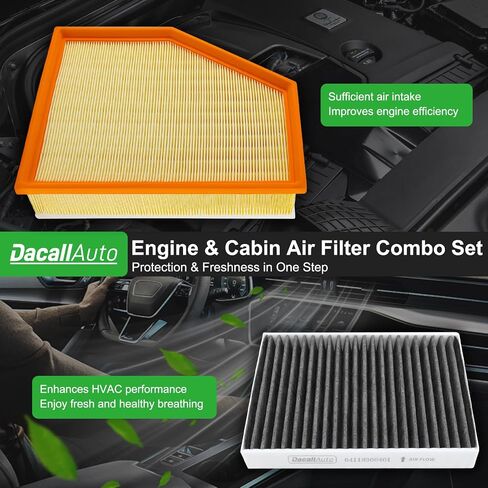 3pcs Cabin & Engine Air Filter Set for BMW X5/X5 xDrive40i/X6/X6 xDrive40i/X7/X7 xDrive40i (3.0L Only), 530e/530e xDrive, 530i/530i xDrive, 540i/540i xDrive, 540d xDrive, 740i/740i xDrive, 745e in Saudi Arabia