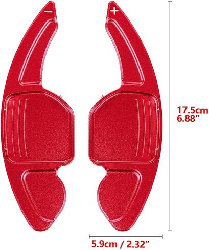 x xotic tech Red Aluminum Alloy Paddle Shifter Extensions Interior Shift Cover Trim Compatible with Audi A3 A4 A5 A6 A7 A8 S5 Q3 Q5 Q7 Interior Accessories in Saudi Arabia
