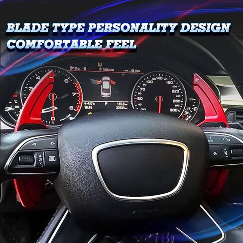 x xotic tech Red Aluminum Alloy Paddle Shifter Extensions Interior Shift Cover Trim Compatible with Audi A3 A4 A5 A6 A7 A8 S5 Q3 Q5 Q7 Interior Accessories in Saudi Arabia