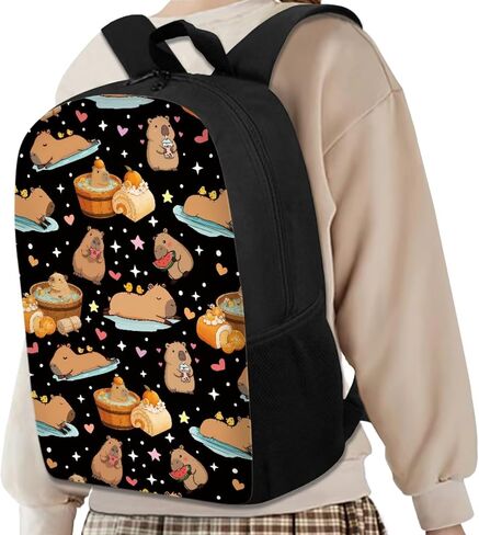Capybara School Backpack for Girls 6-8 Kids School Bag School Supplies for Girls Kawaii Bookbag Set with Lunch Box Pencil Case Lightweight Kindergarten Rucksack Children's Back Pack in Kuwait
