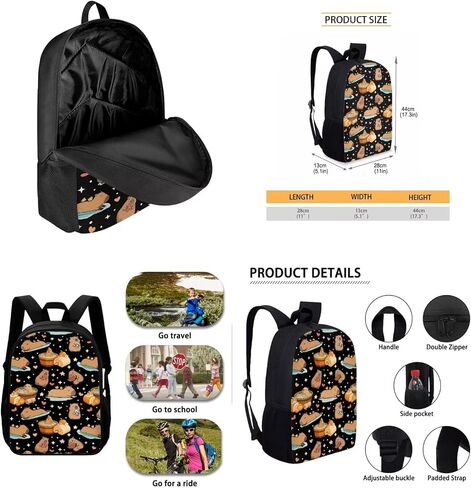 Capybara School Backpack for Girls 6-8 Kids School Bag School Supplies for Girls Kawaii Bookbag Set with Lunch Box Pencil Case Lightweight Kindergarten Rucksack Children's Back Pack in Kuwait