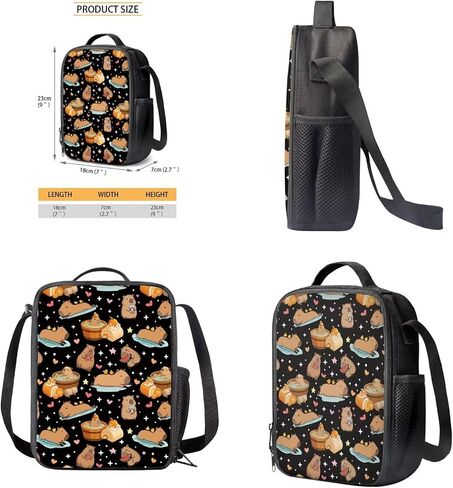 Capybara School Backpack for Girls 6-8 Kids School Bag School Supplies for Girls Kawaii Bookbag Set with Lunch Box Pencil Case Lightweight Kindergarten Rucksack Children's Back Pack in Kuwait
