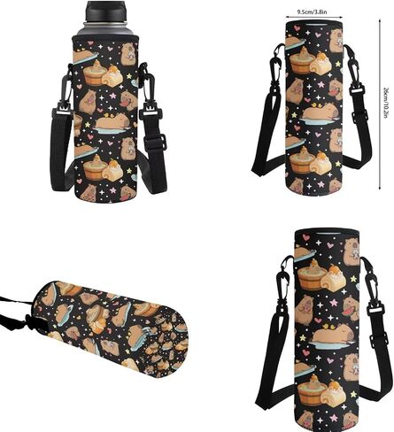 Capybara School Backpack for Girls 6-8 Kids School Bag School Supplies for Girls Kawaii Bookbag Set with Lunch Box Pencil Case Lightweight Kindergarten Rucksack Children's Back Pack in Kuwait