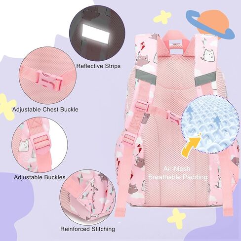Cat Backpack for Girls Refrigerator Door School Bag for Kids Teen Women Casual Travel Daypacks (Pink) in Saudi Arabia