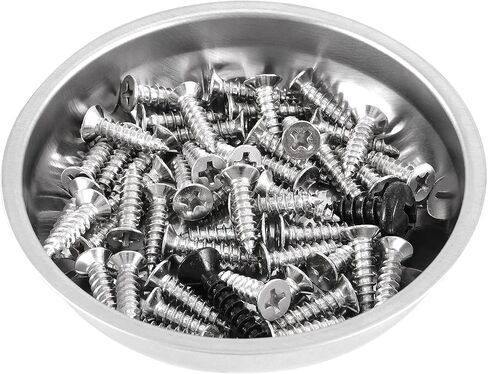 FUNSUEI 12 Packs 6 Inch and 3 Inch Magnetic Tray Set, Stainless Steel Magnetic Bowl, Round Magnetic Parts Tray for Pins, Screws, Bolts, Nuts, Small Parts in Saudi Arabia