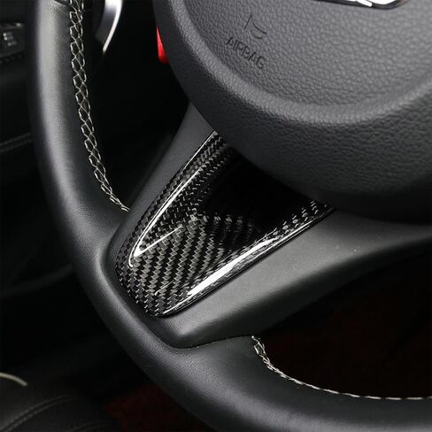Compatible with Genesis G70 2019-2025 Accessories, Real Carbon Fiber Car Steering Wheel Lower Trim Cover - Lightweight, Scratch-Resistant, Quick DIY Fit, Luxury Interior Upgrade Accessory (Red) in Kuwait