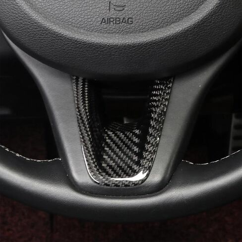 Compatible with Genesis G70 2019-2025 Accessories, Real Carbon Fiber Car Steering Wheel Lower Trim Cover - Lightweight, Scratch-Resistant, Quick DIY Fit, Luxury Interior Upgrade Accessory (Red) in Kuwait