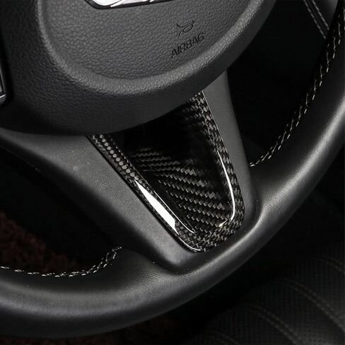 Compatible with Genesis G70 2019-2025 Accessories, Real Carbon Fiber Car Steering Wheel Lower Trim Cover - Lightweight, Scratch-Resistant, Quick DIY Fit, Luxury Interior Upgrade Accessory (Red) in Kuwait
