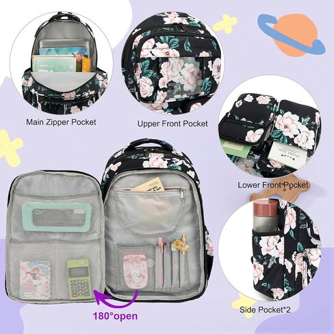 Cat Backpack for Girls Refrigerator Door School Bag for Kids Teen Women Casual Travel Daypacks (Pink) in Saudi Arabia