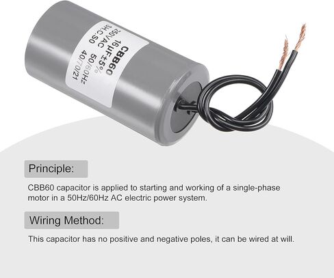 MECCANIXITY CBB60 Run Capacitor 18uF 250V AC 2 Wires 50/60Hz Cylinder Motor Running Capacitor 75x41mm for Air Compressor Water Pump in Saudi Arabia