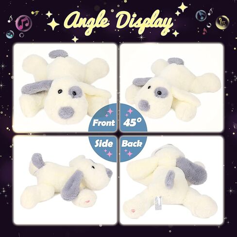 Hopearl LED Plush Puppy Lighting Up Stuffed Animal Dog Floppy Pup Night Lights Glow in The Dark Birthday Festival for Kids Toddler Girls, White, 14'' in Kuwait