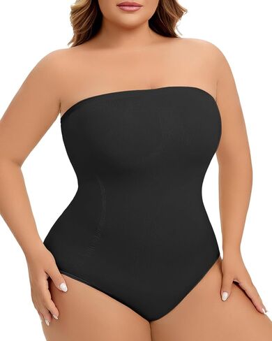 Body Smoothing Shapewear Strapless Waist Trainer Body Waist Shaper Ribbed Bodysuit Booty Lifting Shapewear in Saudi Arabia