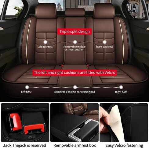 Leather Car Seat Cover for Infiniti QX60 2014-2023,Waterproof car seat Covers with Lumbar Support,Comfortable Breathable Seat Cover,Easy to Install(5PCS Luxury,Coffee) in Saudi Arabia