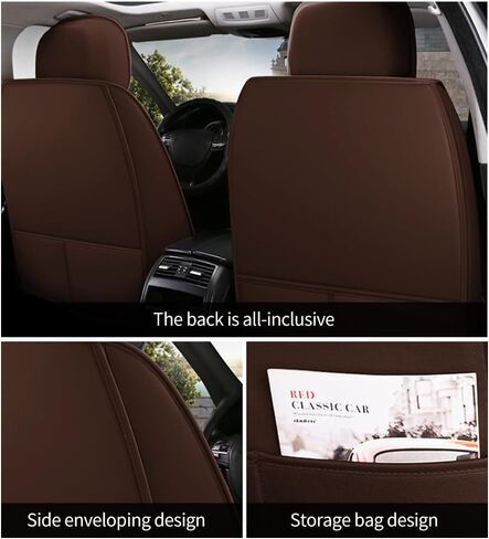 Leather Car Seat Cover for Infiniti QX60 2014-2023,Waterproof car seat Covers with Lumbar Support,Comfortable Breathable Seat Cover,Easy to Install(5PCS Luxury,Coffee) in Saudi Arabia
