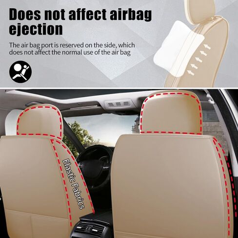 Leather Car Seat Cover for Infiniti QX60 2014-2023,Waterproof car seat Covers with Lumbar Support,Comfortable Breathable Seat Cover,Easy to Install(5PCS Luxury,Coffee) in Saudi Arabia