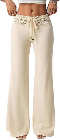 بنطلون نسائي طويل من Verdusa مصنوع من نسيج الكروشيه كاجوال بأرجل مستقيمة in Kuwait