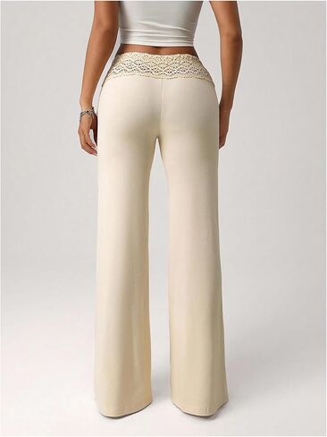 بنطلون نسائي طويل من Verdusa مصنوع من نسيج الكروشيه كاجوال بأرجل مستقيمة in Kuwait