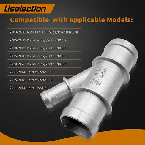 1C0121087E موصل خرطوم مبرد الماء مع 3 قطع أنابيب Plamps لسيارة Audi TT VW Jetta IV Polo Seat Skoda (عادي) in Kuwait