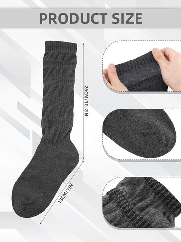6 Pairs Women Slouch Socks Long Slouchy Scrunch Thigh High Boot Knit Stacked Knee Long Socks in Saudi Arabia