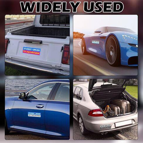 8Pcs Student Driver Magnetic Sticker, Removable Lovely Student Driver Sticker Magnet Supplies for Car, Keep Your Distance Safety Sign Suitable for Novice Drivers in Saudi Arabia