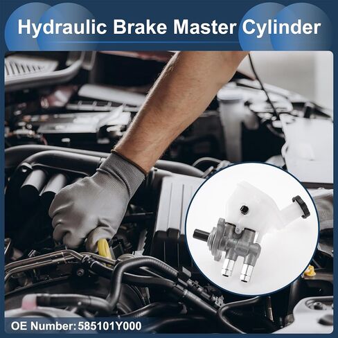 Brake Master Cylinder Reservoir No.585101Y000 for Kia Picanto 2011-2017 Hydraulic Master Cylinder Silver Tone,White Aluminum Alloy,Plastic 1 Pc in Saudi Arabia