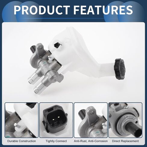Brake Master Cylinder Reservoir No.585101Y000 for Kia Picanto 2011-2017 Hydraulic Master Cylinder Silver Tone,White Aluminum Alloy,Plastic 1 Pc in Saudi Arabia