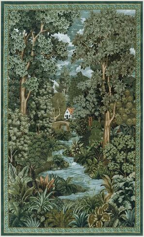 LIVEBOX 3x5 Green Washable Area Rug, Non-Slip Small Entryway Rug Vintage Farmhouse Jungle Boys Rug for Bedroom Living Room Low-Pile Whimsical Carpet for Bathroom Kitchen(Green, 3'x5') in Saudi Arabia